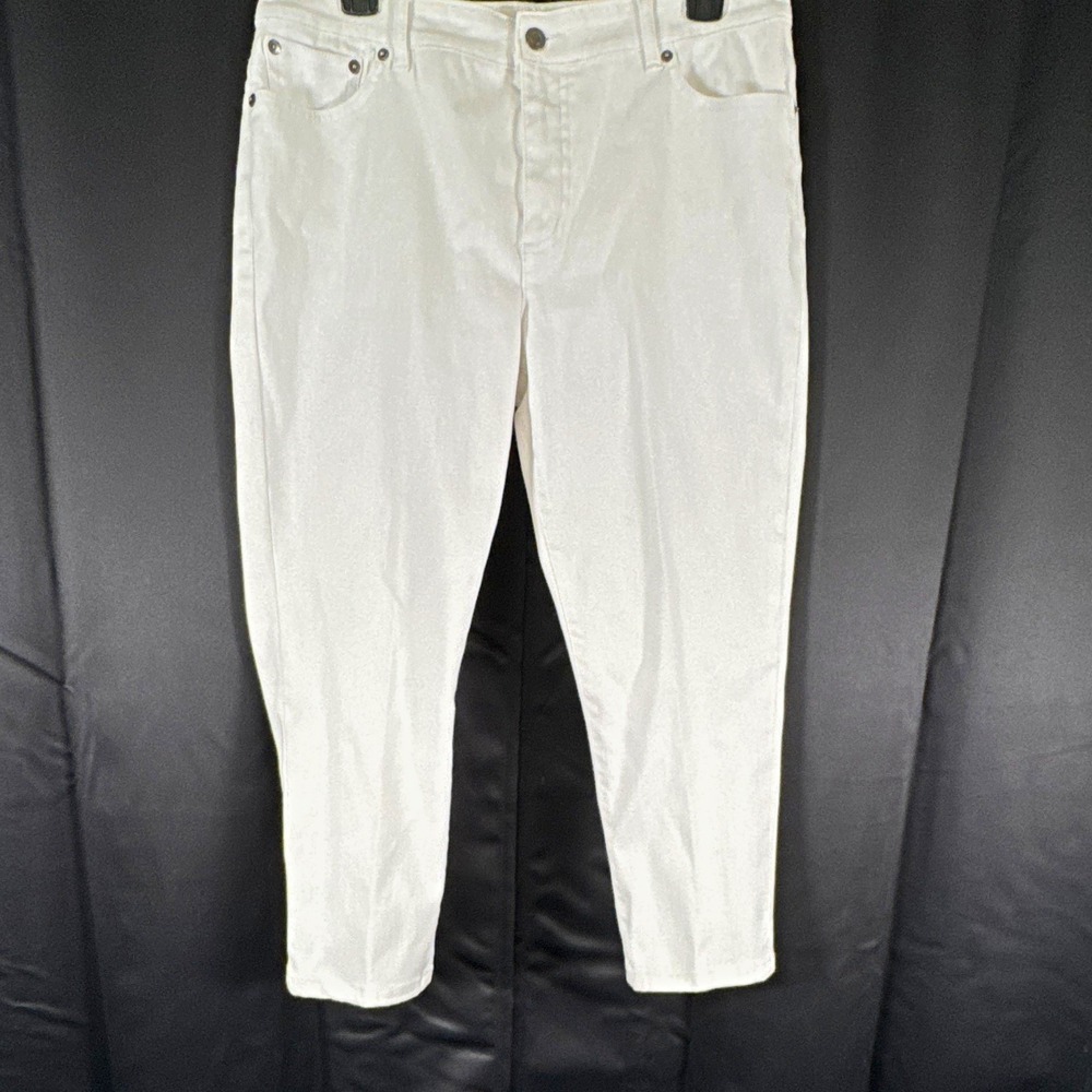 Lauren Ralph Lauren Classic Straight Cropped White Jeans 12P Stretch 4700354977